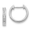 10k White Gold Polished 1/5 carat Diamond Round Hinged Hoop Earrings