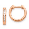 10k Rose Gold Polished 1/4 carat Diamond Round Hinged Hoop Earrings