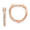 10k Rose Gold 1/5 carat Diamond Round Hinged Hoop Earrings