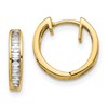 10k 1/4 carat Baguette Diamond Round Hinged Hoop Earrings