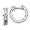 10k White Gold Diamond Complete Round Hinged Hoop Earrings