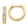 10k 1/4 carat Round/Baguette Diamond Round Hinged Hoop Earrings