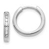 10k White Gold 1/10 carat Diamond Round Hinged Hoop Earrings