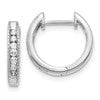 10k White Gold 1/5 carat Diamond Round Hinged Hoop Earrings