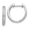 10k White Gold 1/4 carat Diamond Round Hinged Hoop Earrings