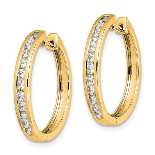 10k 1/2 carat Diamond Round Hinged Hoop Earrings