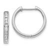 10k White Gold 1/2 carat Diamond Round Hinged Hoop Earrings