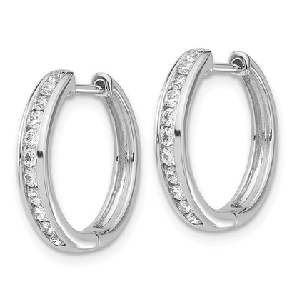 14k White Gold 3/8 carat Lab Grown Diamond VS/SI+ G+ Complete Hinged Hoop Earrings