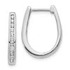 10k White Gold 1/2 carat Diamond Oval Hinged Hoop Earrings
