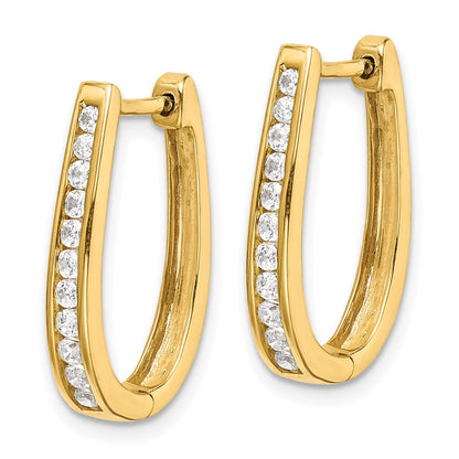 10k 1/2 carat Diamond Oval Hinged Hoop Earrings