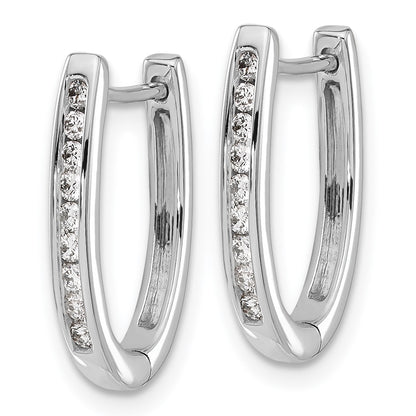 14k White Gold 1/4 carat Lab Grown Diamond VS/SI+ G+ Complete Hinged Hoop Earrings