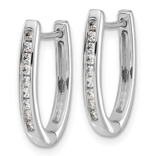 14k White Gold 1/4 carat Lab Grown Diamond VS/SI+ G+ Complete Hinged Hoop Earrings