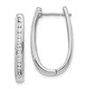 10k White Gold 3/4 carat Diamond Large Oval Hinged Hoop Earrings
