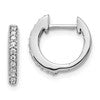10k White Gold 1/8 carat Diamond Round Hinged Hoop Earrings