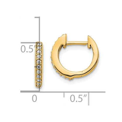 10k 1/8 carat Diamond Round Hinged Hoop Earrings