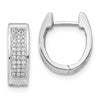 10k White Gold 3-row 1/4 carat Diamond Round Hinged Oval Hoop Earrings