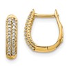 10k Polished 1/6 carat Diamond 2-row Hinged Hoop Earrings