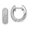 14k White Gold 1 1/5 carat Lab Grown Diamond VS/SI+ G+ Complete Hinged Hoop Earrings