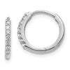 10k White Gold 1/6 carat Diamond Round Hinged Hoop Earrings