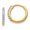 10k 1/6 carat Diamond Round Hinged Hoop Earrings