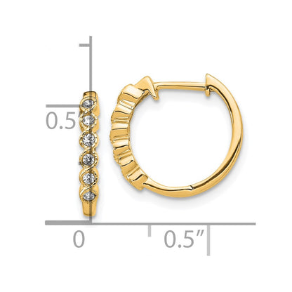 10k 1/8 carat Diamond Round Hinged Hoop Earrings
