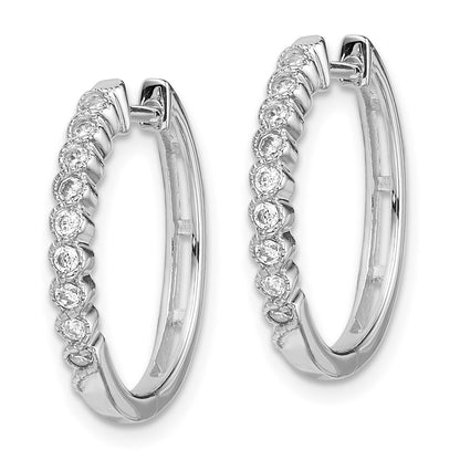 14k White Gold 1/4 carat Lab Grown Diamond VS/SI+ G+ Complete Hinged Hoop Earrings