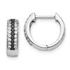 10k White Gold 1/3 carat Black and White Diamond Round Hinged Hoop Earrings