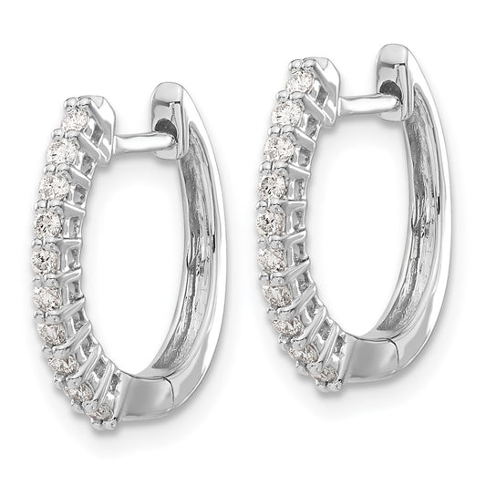 14k White Gold 1/4 carat Lab Grown Diamond VS/SI+ G+ Complete Hinged Hoop Earrings