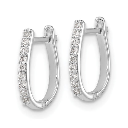 14k White Gold 1/10 carat Lab Grown Diamond VS/SI+ G+ Complete Hinged Hoop Earrings