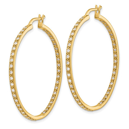 14k 7/8 carat Lab Grown Diamond VS/SI+ G+ Complete In and Out Hoop Earrings