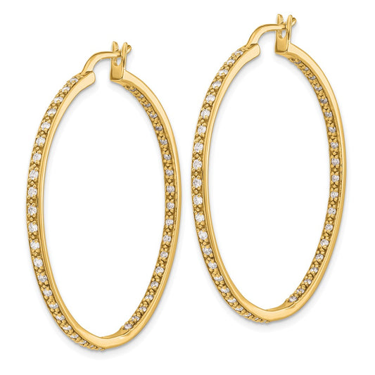 14k 7/8 carat Lab Grown Diamond VS/SI+ G+ Complete In and Out Hoop Earrings
