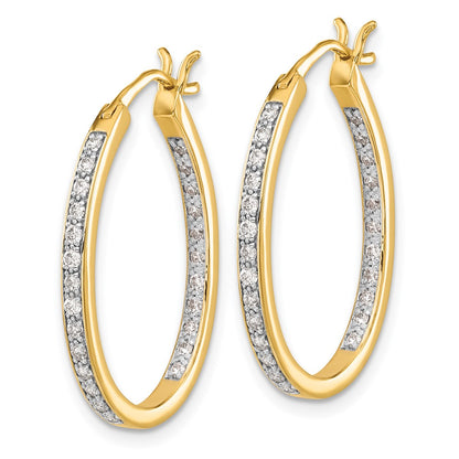 14k 1/2 carat Lab Grown Diamond VS/SI+ G+ Complete In and Out Hoop Earrings