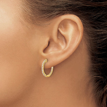 14k 1/2 carat Lab Grown Diamond VS/SI+ G+ Complete In and Out Hoop Earrings