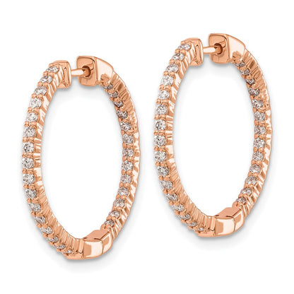 14k Rose Gold 5/8 carat Lab Grown Diamond VS/SI+ G+ Complete In and Out Hoop Earrings