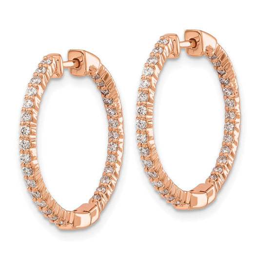 14k Rose Gold 5/8 carat Lab Grown Diamond VS/SI+ G+ Complete In and Out Hoop Earrings
