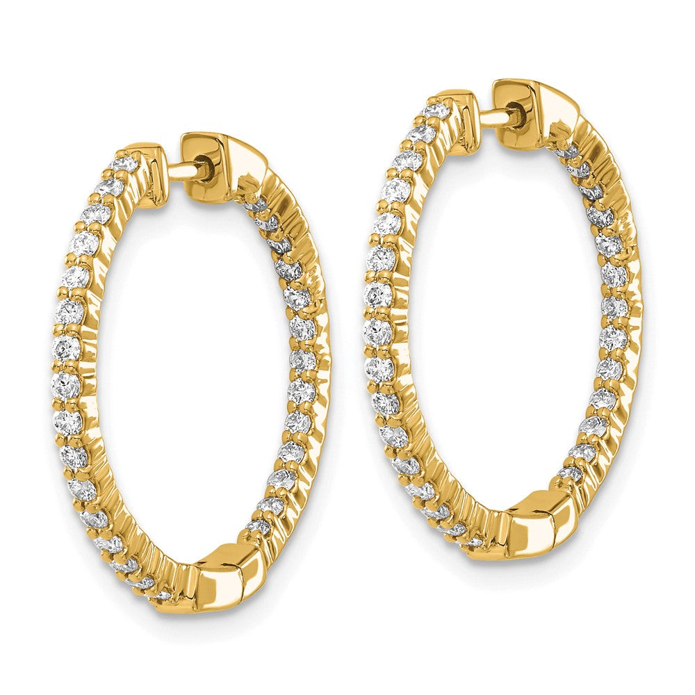 14k 5/8 carat Lab Grown Diamond VS/SI+ G+ Complete In and Out Hoop Earrings