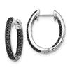 10k White Gold 1/2 carat All Black Diamond In/Out Oval Hoop Earrings
