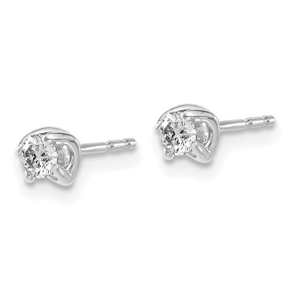 14k White Gold 1/5 carat Lab Grown Diamond VS/SI+ G+ Twisted Setting Stud Post Earrings