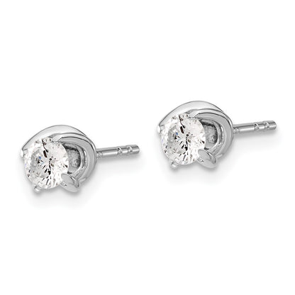 14k White Gold 1/2 carat Lab Grown Diamond VS/SI+ G+ Twisted Setting Stud Post Earrings