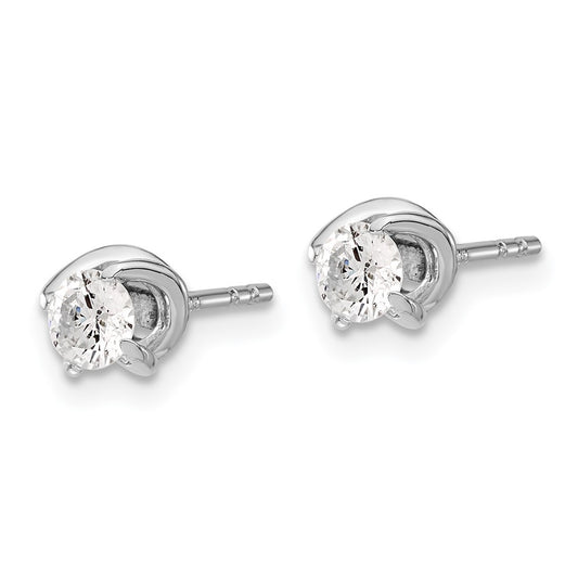 14k White Gold 1/2 carat Lab Grown Diamond VS/SI+ G+ Twisted Setting Stud Post Earrings