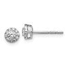 10k White Gold 1/3 carat Diamond Cluster Halo Round Post Earrings
