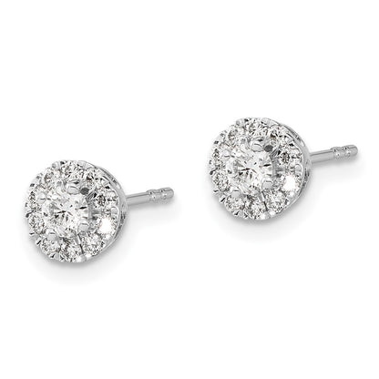 14k White Gold 1/2 carat Lab Grown Diamond VS/SI+ G+ Cluster Post Earrings