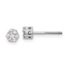 10k White Gold 1/4 carat Diamond Cluster Round Screwback Post Earrings