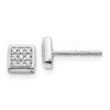 10k White Gold 1/10 carat Diamond Pave Square Post Earrings