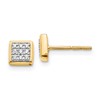 10k 1/10 carat Diamond Pave Square Post Earrings