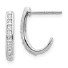 10k White Gold 1/5 carat Diamond J-Hoop Post Earrings
