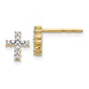 10k Polished 1/10 carat Diamond Cross Post Earrings