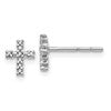 10k White Gold Polished 1/20 carat Diamond Cross Post Earrings