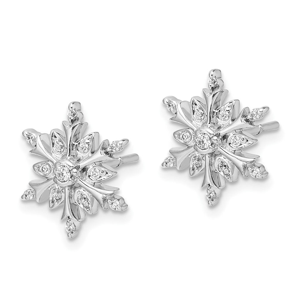 14k White Gold 1/6 carat Lab Grown Diamond VS/SI+ G+ Complete Snowflake Post Earrings