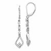 10k White Gold 1/5 carat Diamond Leverback Dangle Earrings